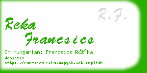 reka francsics business card